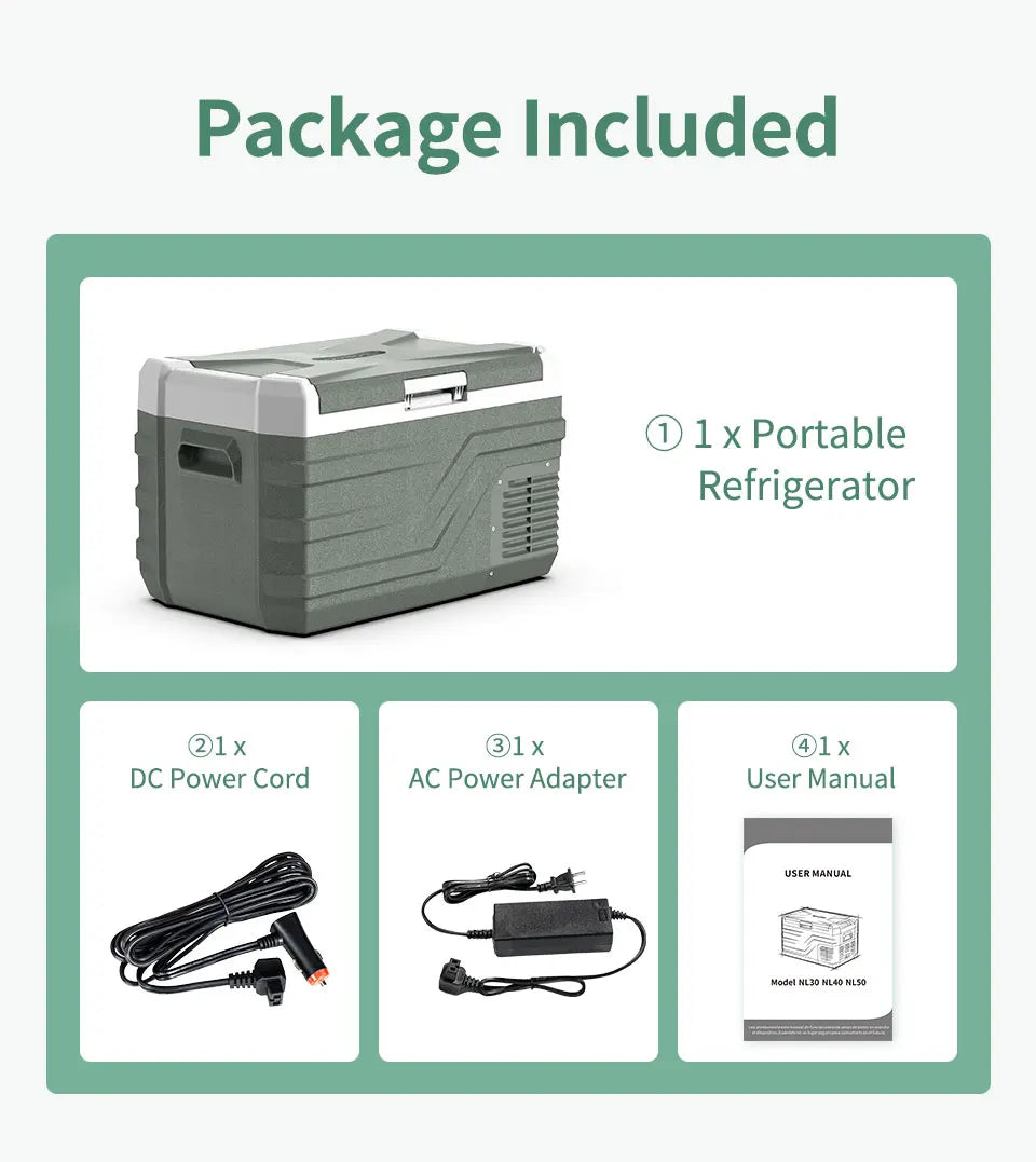 Alpicool NL 25L 35L 45L Car Refrigerator 12V Compressor Fridge Freezer Portable Cooler for Camping Travel 12V 24V DC 100240V AC