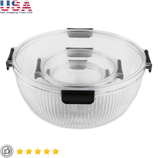 6 Piece Plastic Mixing Bowls Nesting Set With Airtight Lids