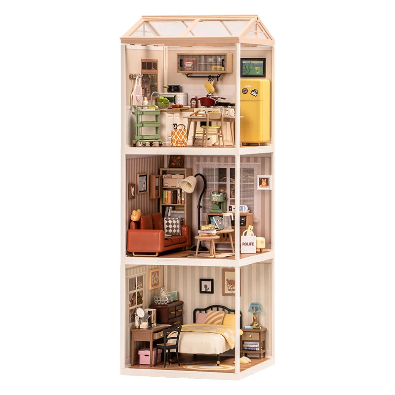 Robotime Rolife 3D Puzzle Happy Meals Kitchen Miniature House Kit