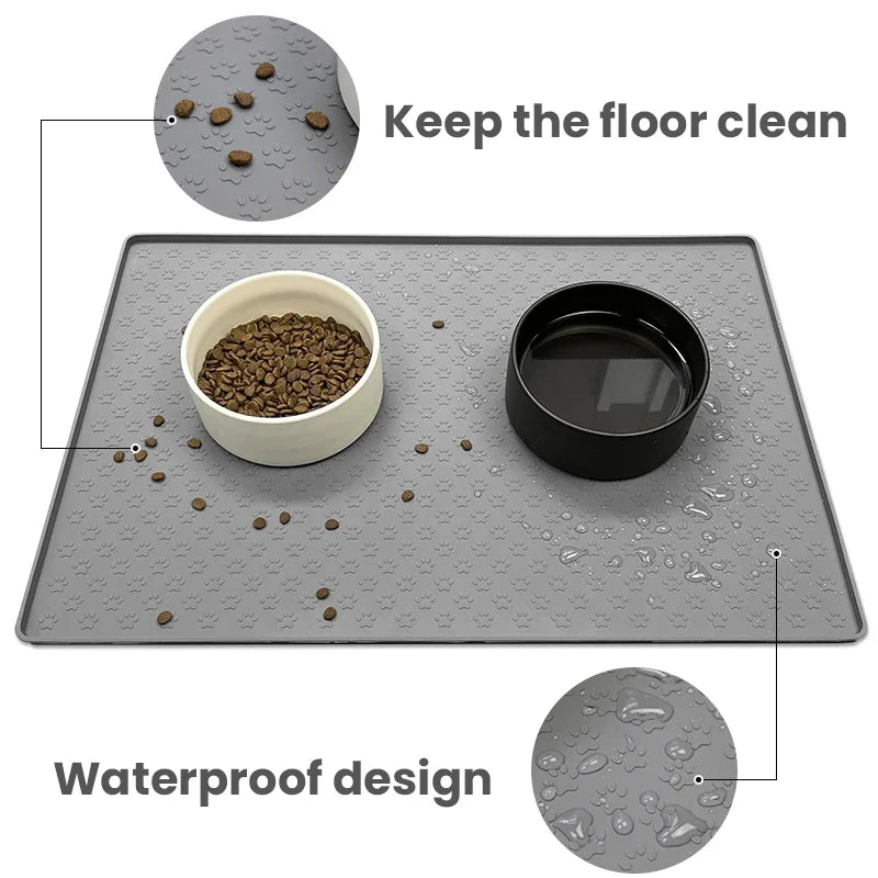 Pet Placemat Dog Cat Feeding Mat Silicone Waterproof Feeder Mats
