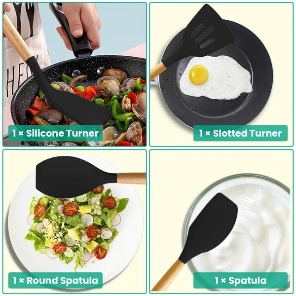 35Pcs Kitchen Cooking Utensils Set Spatula Set Baking Utensils Kitchen Accessories with Holder
