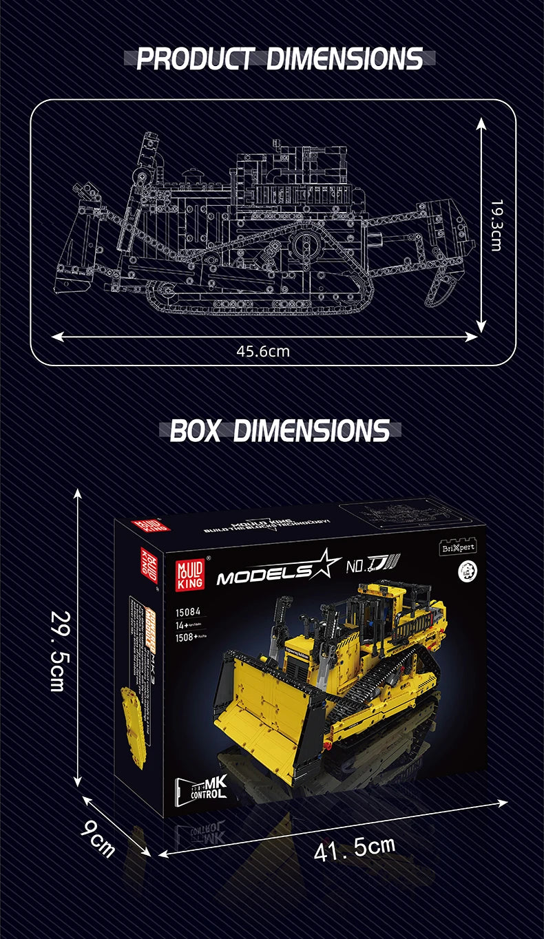 Mould King 15084 D11 Bulldozer RC Building Block Set With App Control