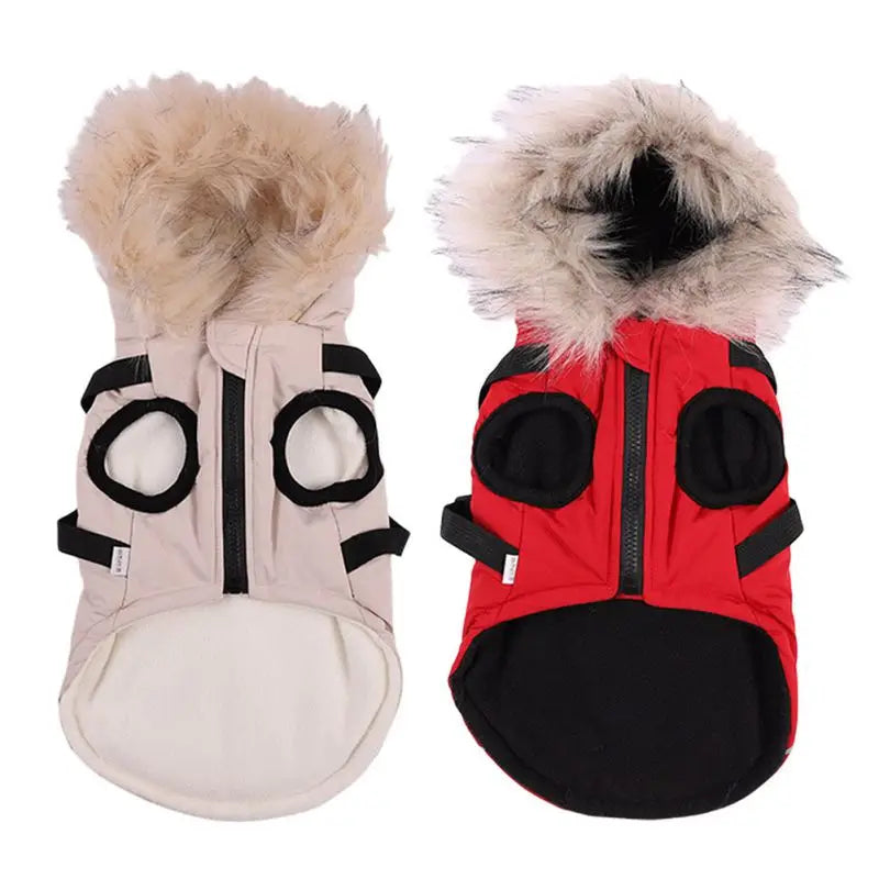 Winter Dog Jacket With Harness Waterproof Hooded Coat For Small Medium Dogs