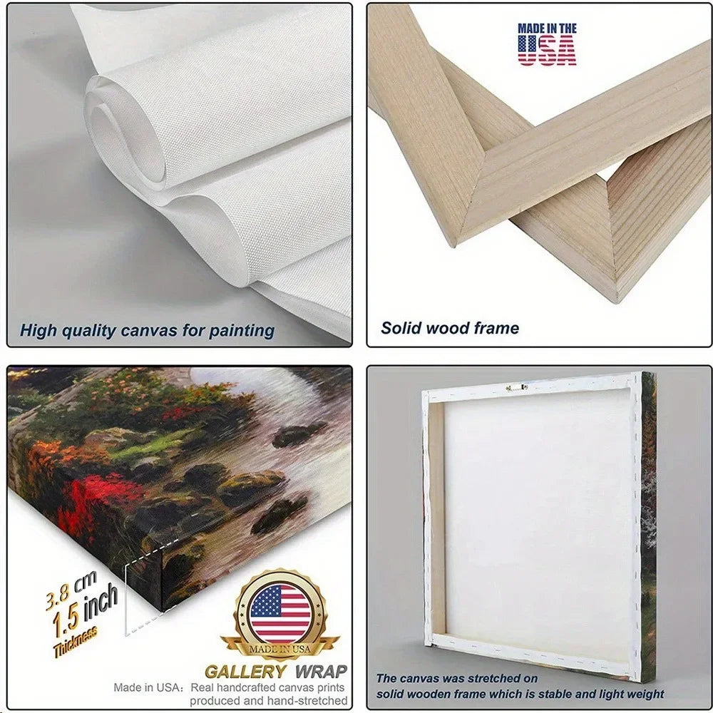 Art Deco Modern Canvas Wall Art With Pine Wood Frame 1.5 Inch Thick