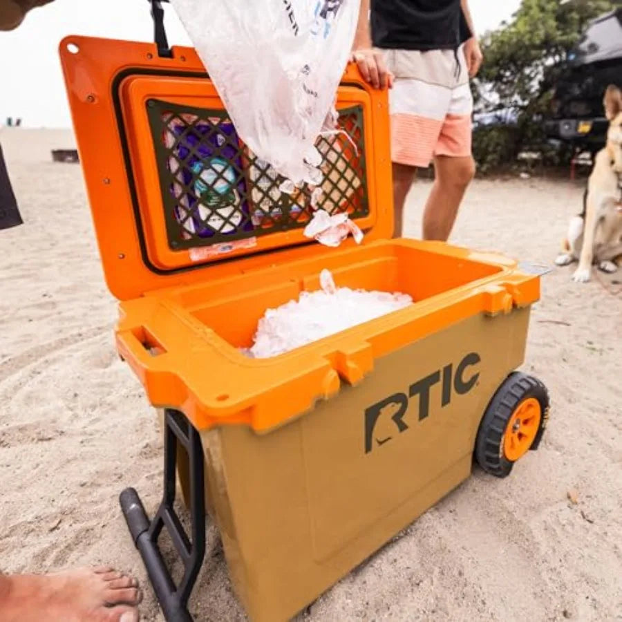52 Quart Ultra Light Wheeled Hard Cooler Insulated Ice Chest Beach Camping Boat