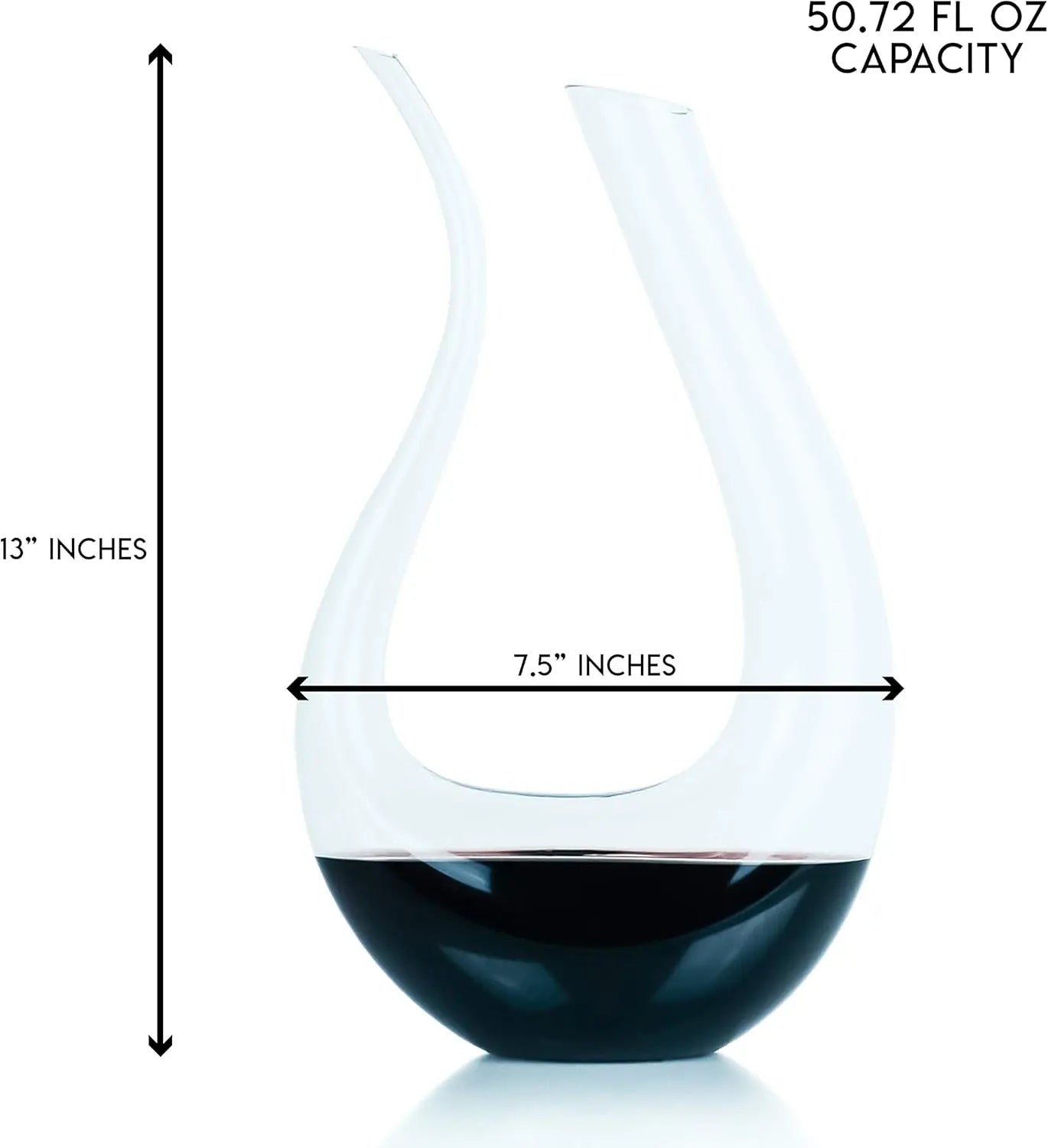 Galashield Lead Free Crystal Wine Decanter U Shape Aerator