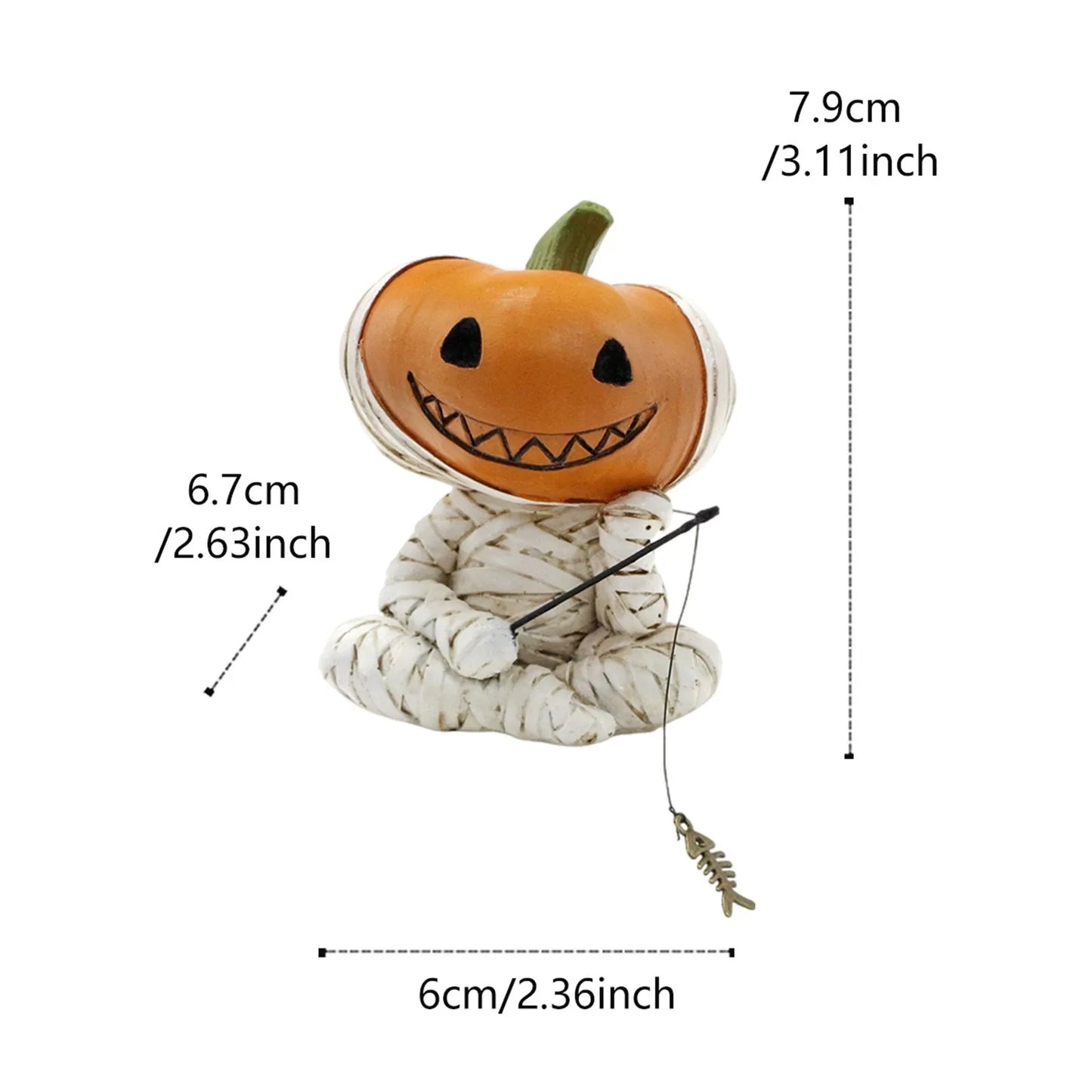 Halloween Bandage Doll Fishing Resin Ornament Home Decoration Party Supplies