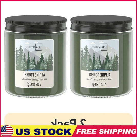 Alpine Forest Scented Candle Glass Jar 7oz Two Pack