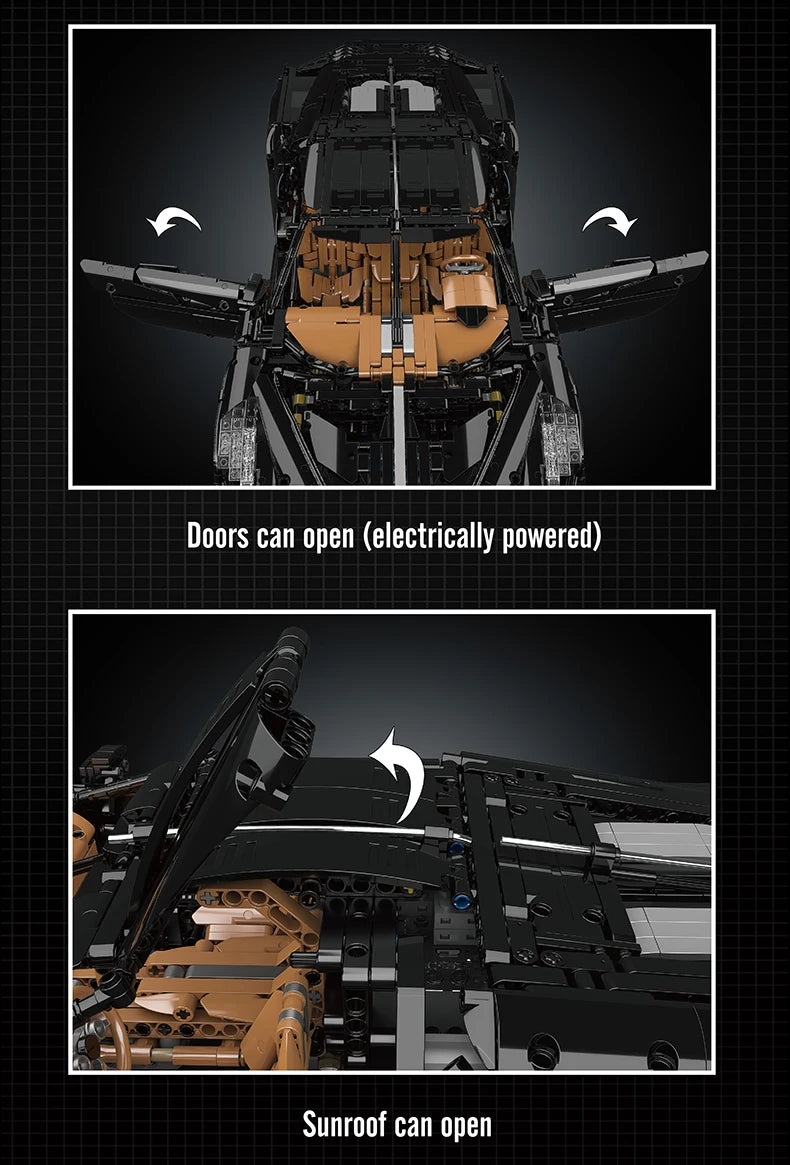 Mould King 13163 La Voiture Noire Building Block Sport Car Set