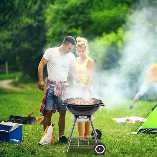 18 Inch Outdoor Camping BBQ Grill Portable Barbecue Grill Charcoal Firewood Stove