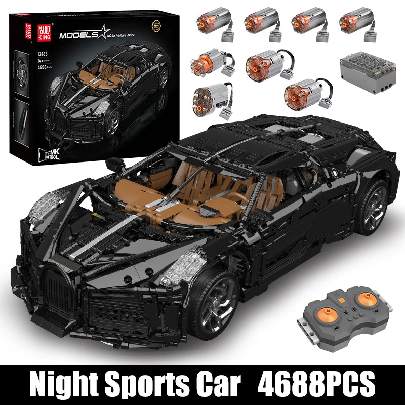 Mould King 13163 La Voiture Noire Building Block Sport Car Set