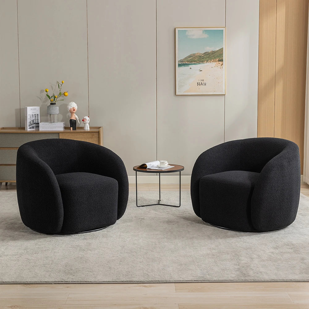 SEYNAR Modern Velvet 360 Degree Swivel Accent Armchairs Set of 2 for Living Room