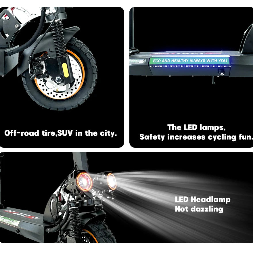 EU USA Warehouse 45KMH 800W Power Portable Electric Scooter for Adults with 13AH 16AH Battery 10 Inch Off Road Tire