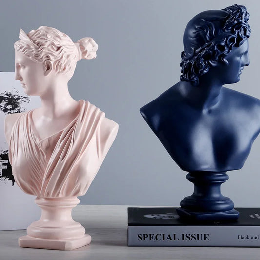 Ancient Greece Resin David Venus Head Statue Decoration for Home Living Room Office Desktop Sculpture