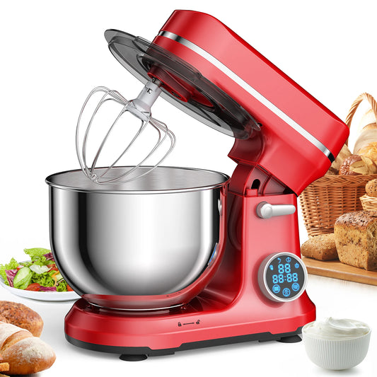 BioloMix Kitchen Food Stand Mixer 1200W 11 Speeds DC Motor Digital OLED Screen Electric Food Mixer with Dough Hook and Whisk