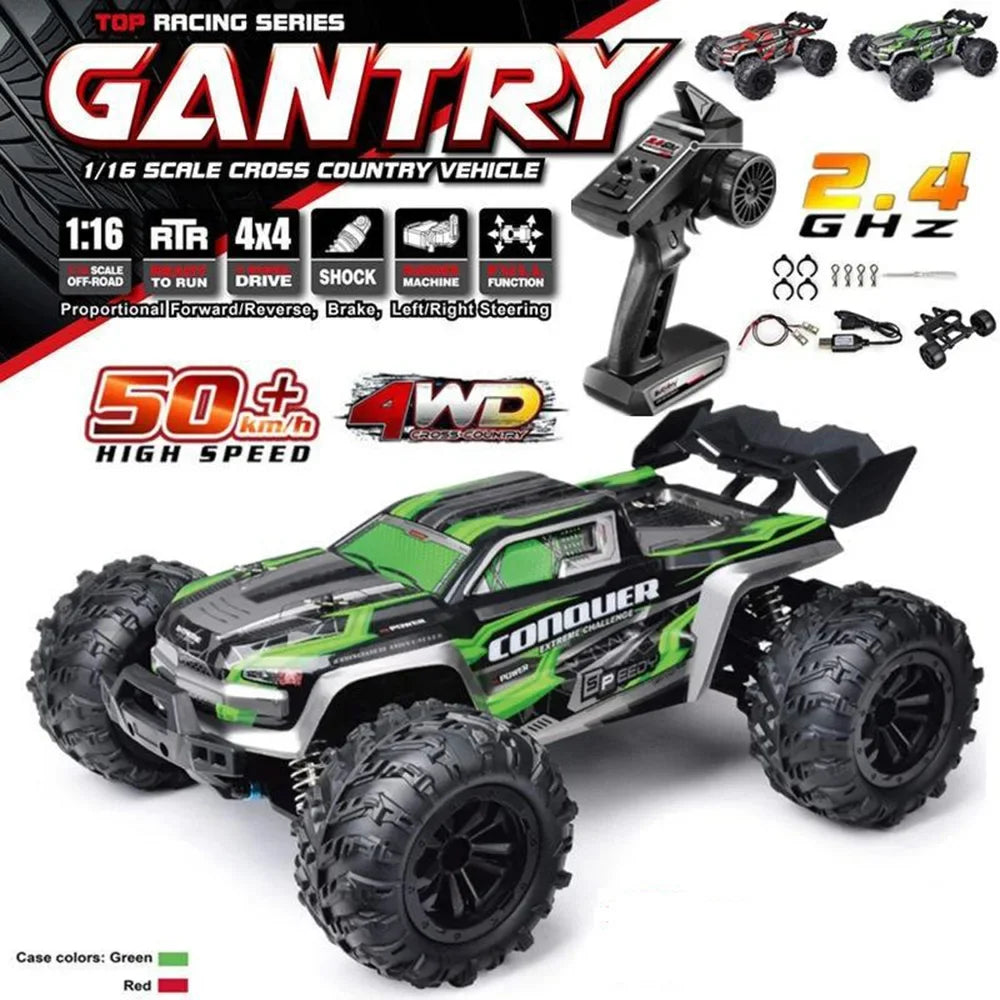 WLtoys 1to16 Scale Large RC Car 50kmh 4WD Monster Truck Toy