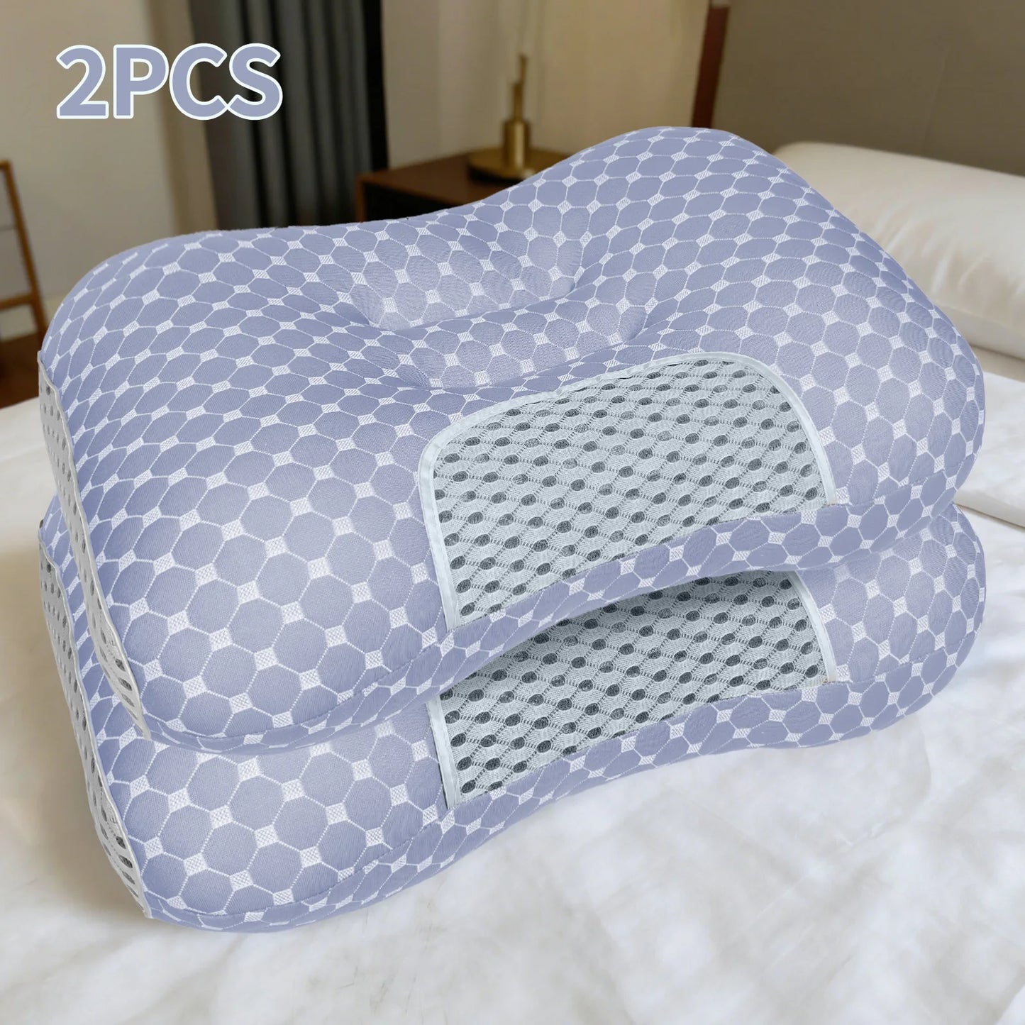 Couples Soft Knit Neck Massage Pillow Travel With Adjustable Ergonomic Design