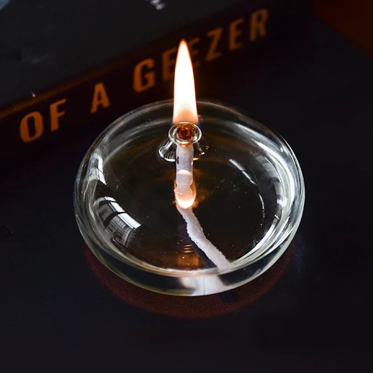 Transparent Glass Candlestick Oil Lamp for Rustic Christmas