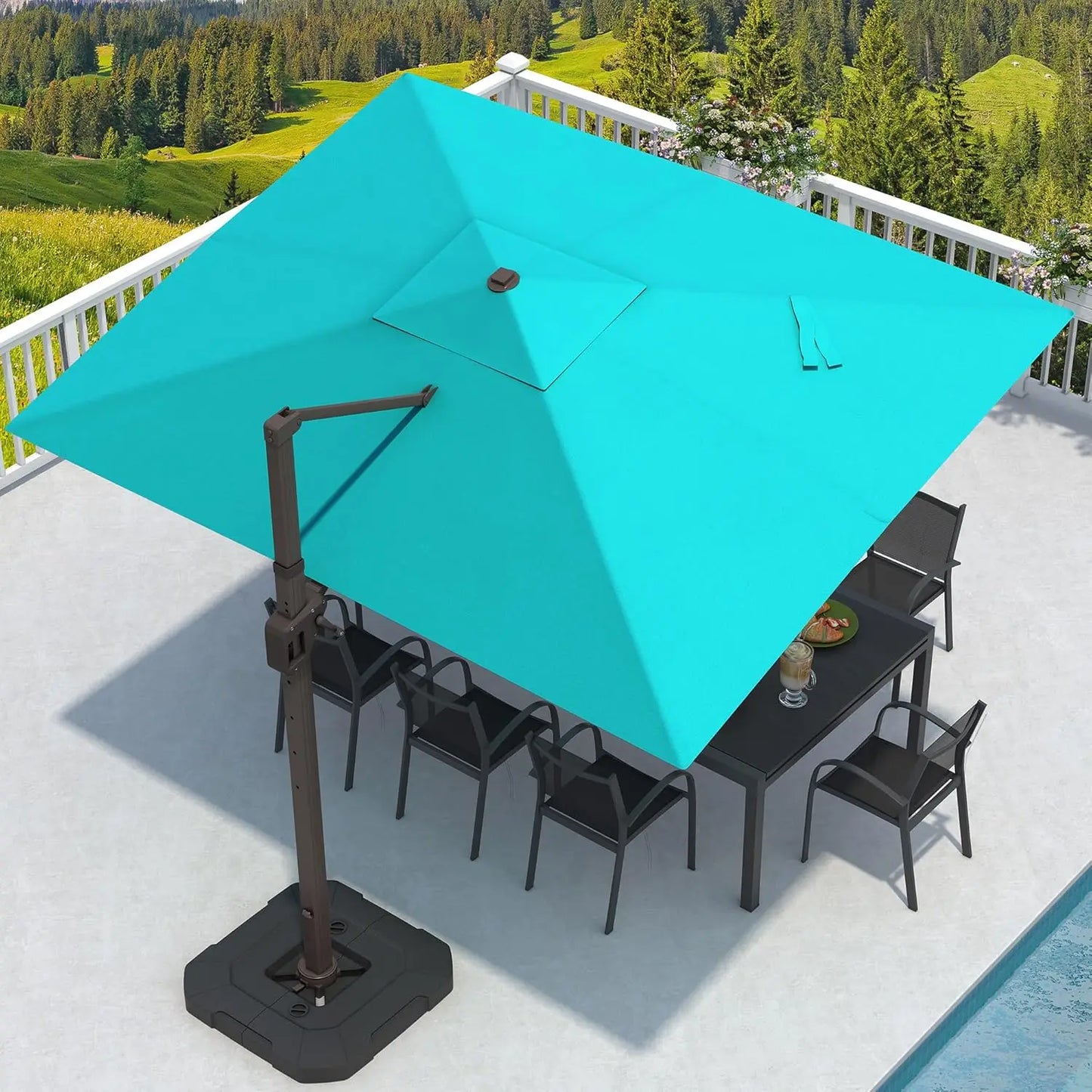 9x12 Cantilever Patio Umbrella With Base Included Rectangular Offset 7 Tilts