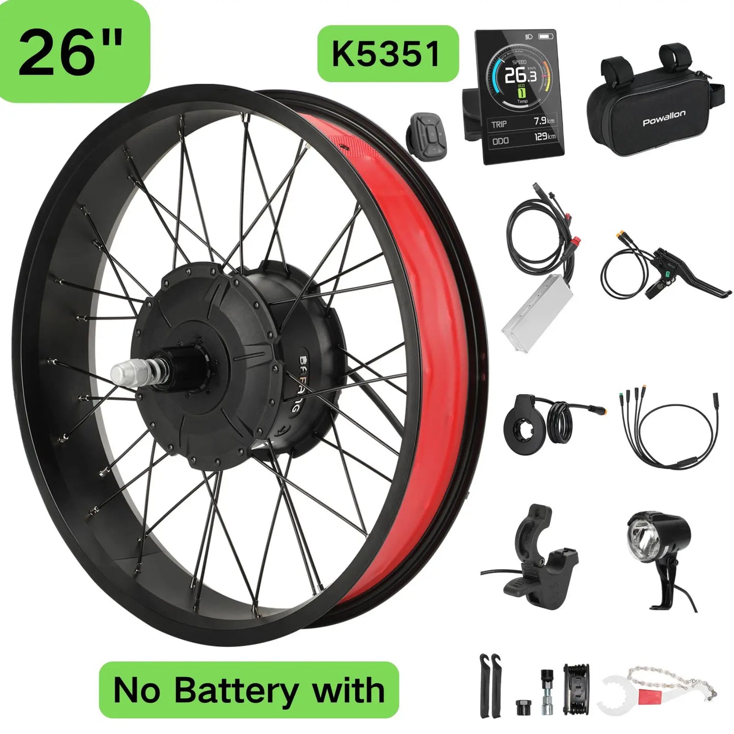 Bafang 750W Ebike Conversion Kit Rear Hub Motor For FatBike