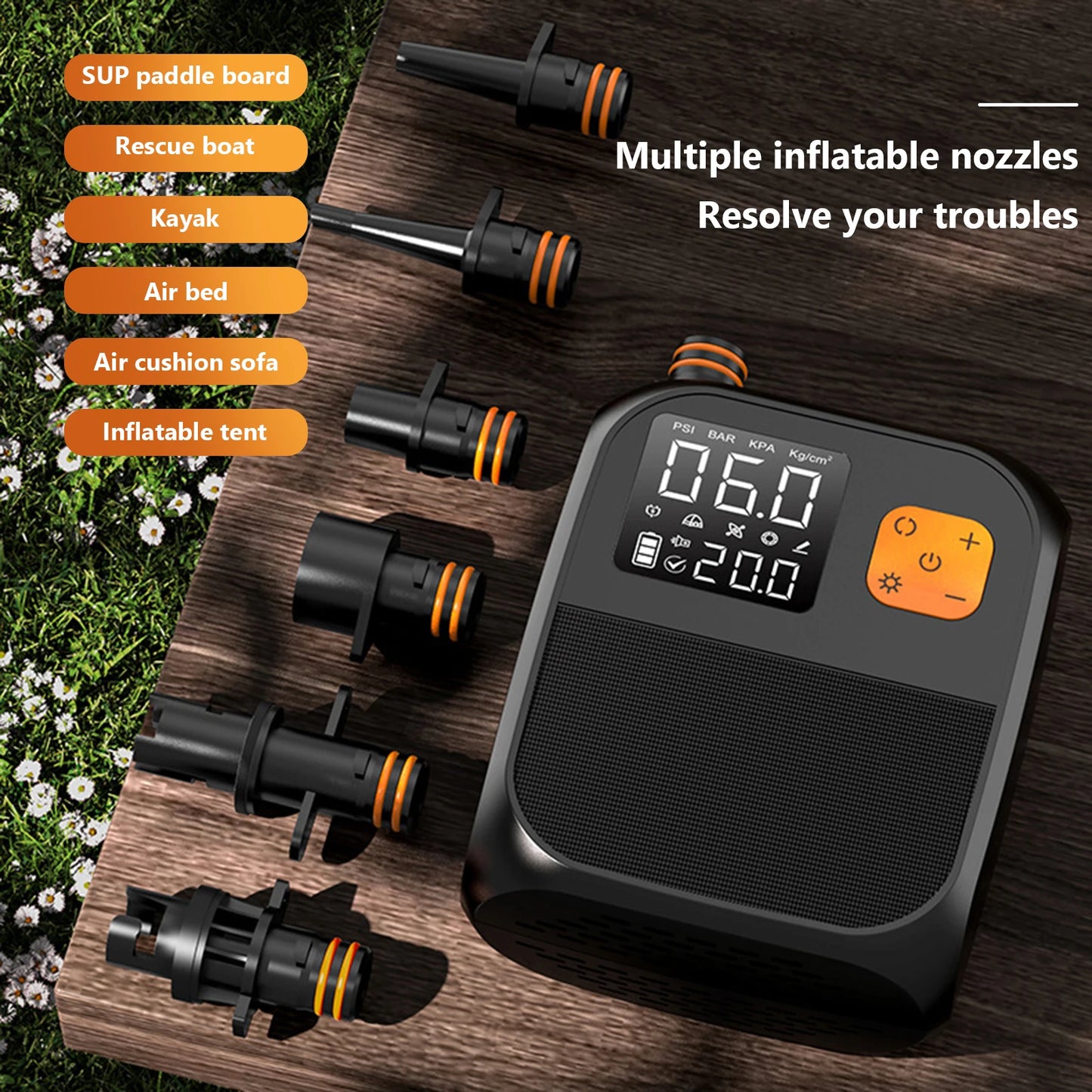 SUP Electric Air Pump 25 PSI Portable Inflatable Stand Up Paddle Board Pump