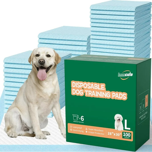 100 Count Dog Puppy Pee Pads 28x30 Absorbent Quick Dry Leakproof Training Pads