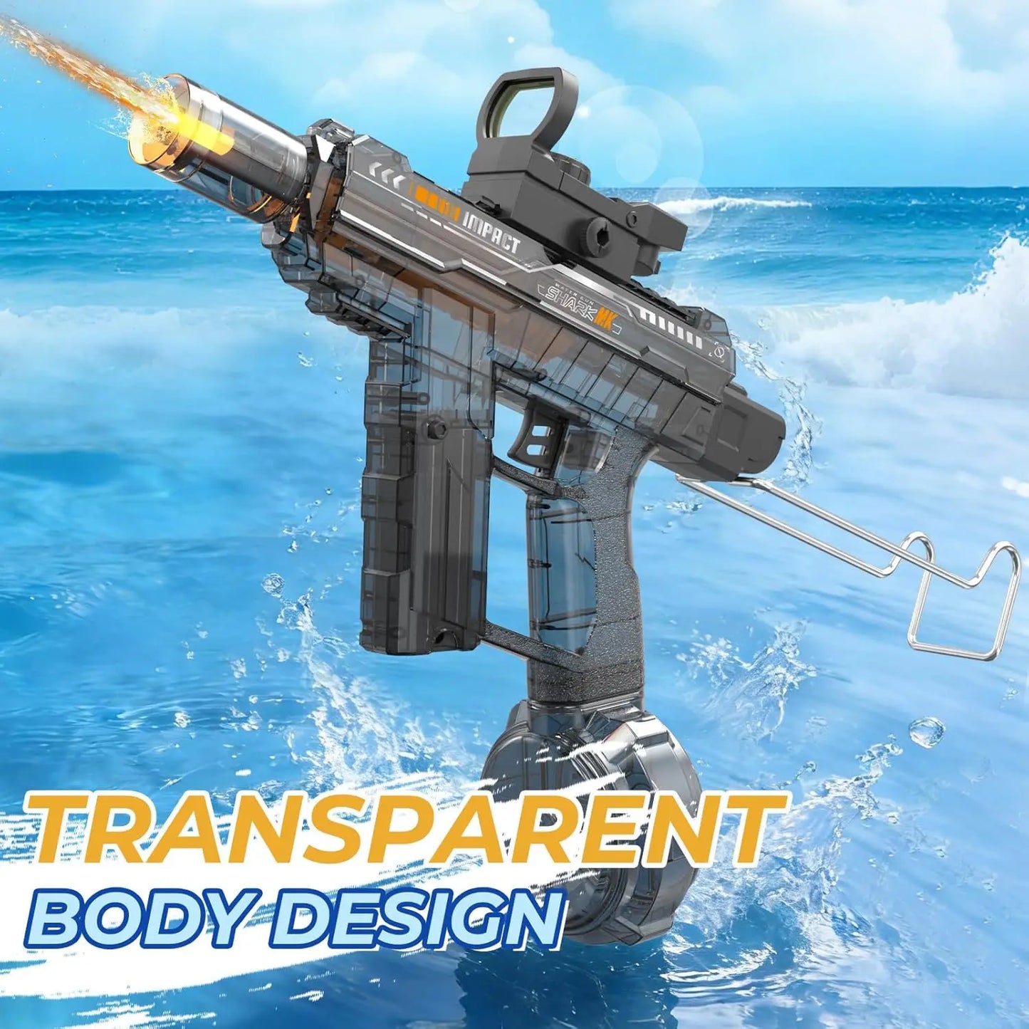 2 Pack Automatic Long Range Electric Water Gun With LED Muzzle Light Pool Toy