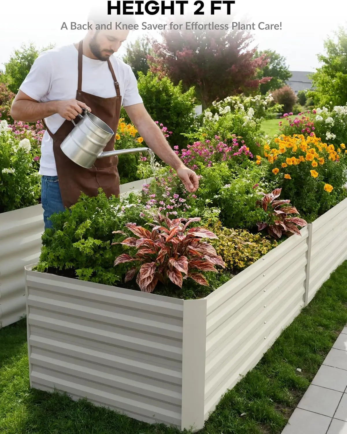 Galvanized Raised Garden Bed Kit 6x3x2 Ft And 8x4x2 Ft For Vegetables