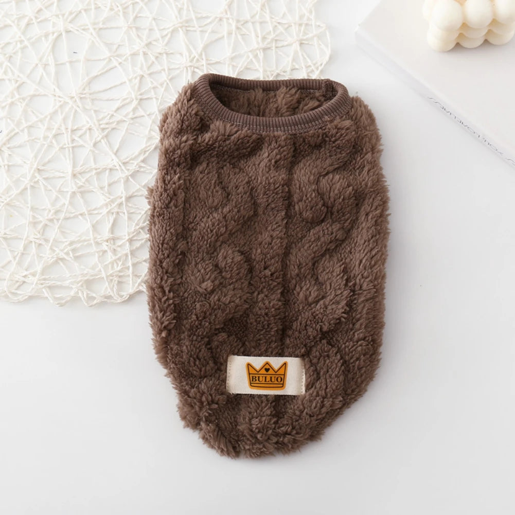 Solid Cute Wavy Double Sided Puppy Kitten Warm Coat Sweater for Small Dogs Cats