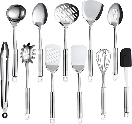 Cooking Utensil Set 11 Piece Stainless Steel Utensils