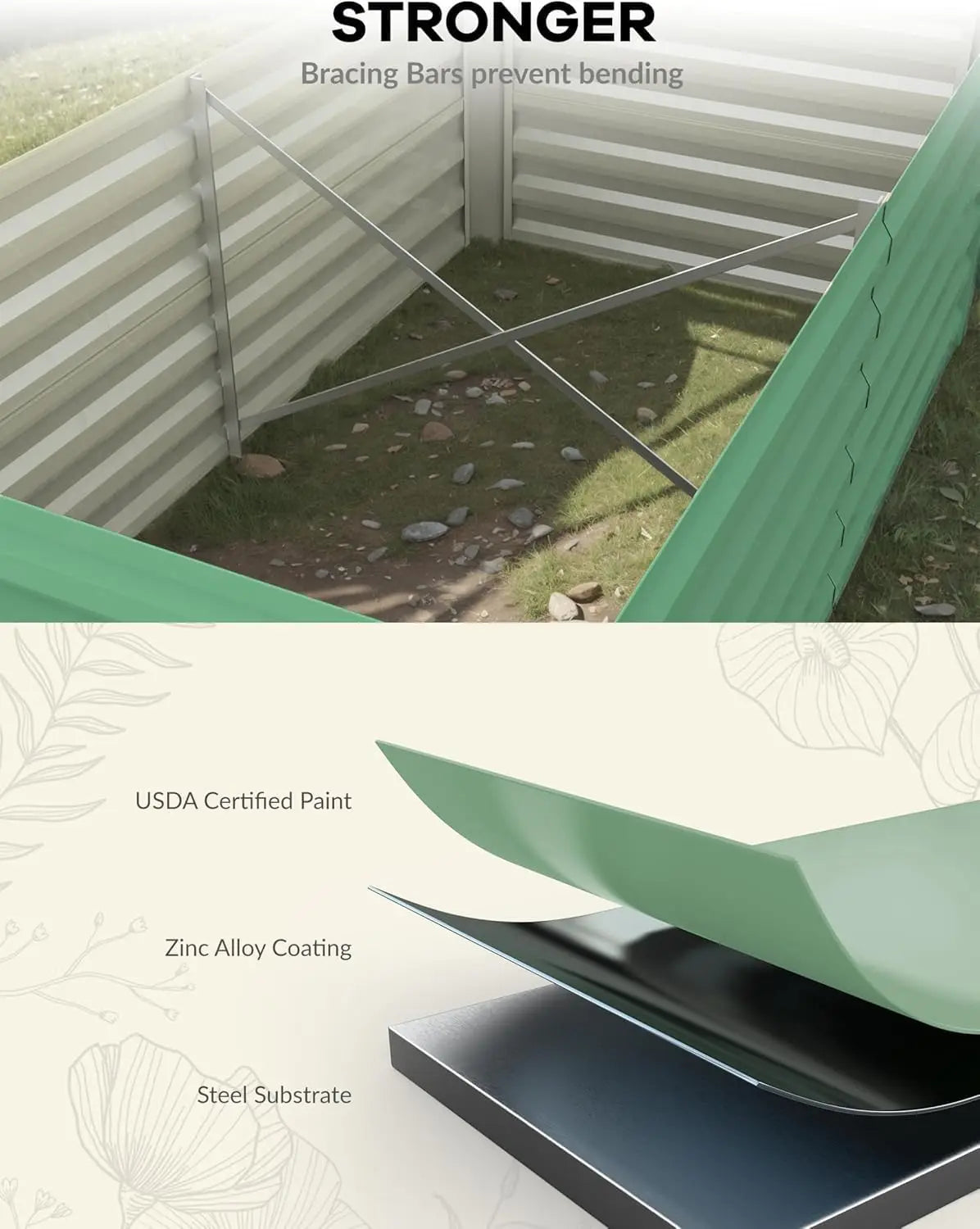 Galvanized Raised Garden Bed Kit 6x3x2 Ft And 8x4x2 Ft For Vegetables