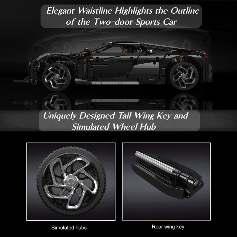 Mould King 13163 La Voiture Noire Building Block Sport Car Set