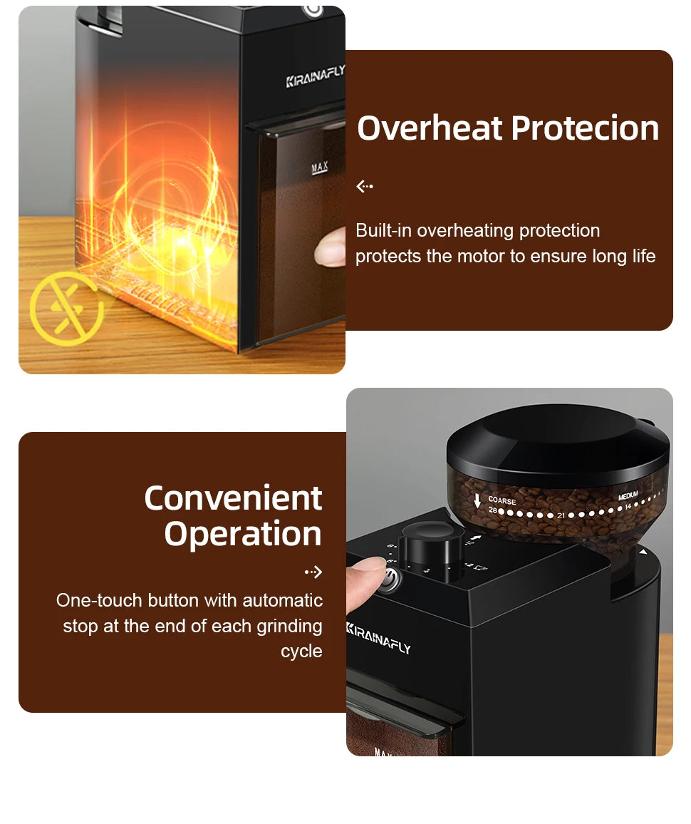 Electric Burr Mill Coffee Grinder Automatic Coffee Bean Grinding with 28 Grind Settings for Espresso French Press Drip 2 to 12 Cup