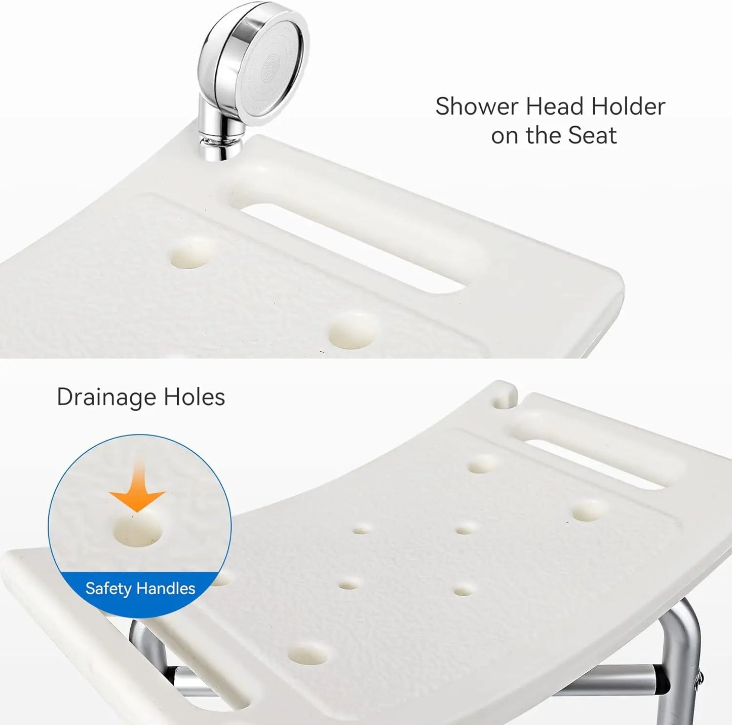 Shower Bench With Adjustable Height And Slip Resistant 350Lb