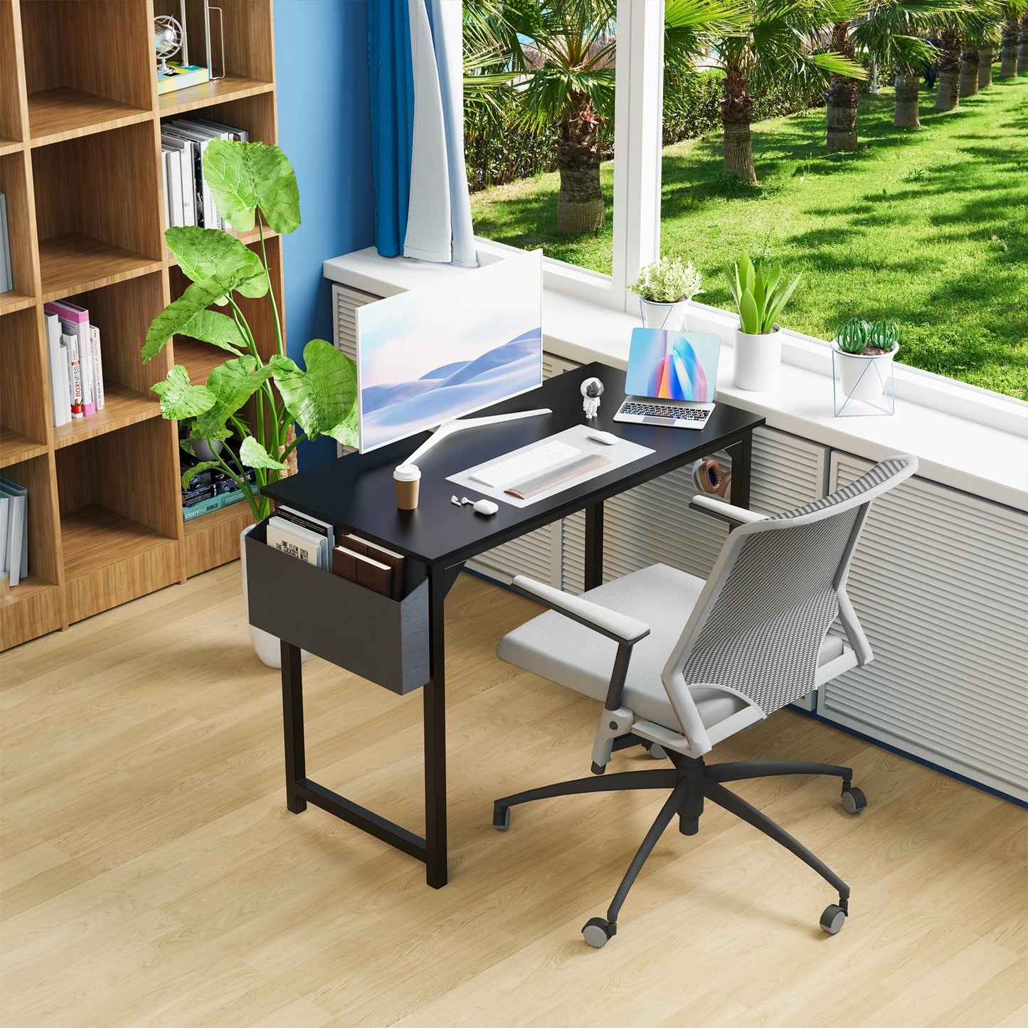 JHK Computer Desk Study Table Modern Compact With Side Bag