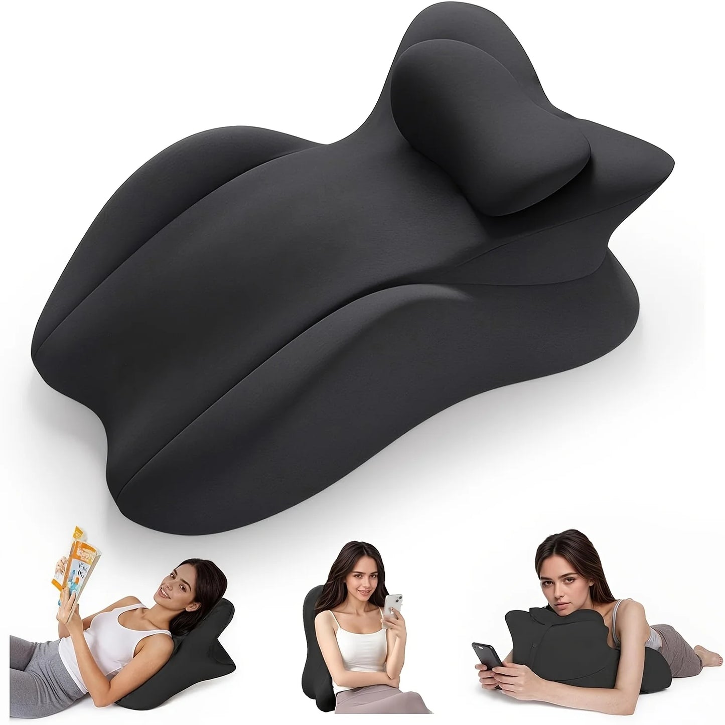 Adult Ergonomic Reading Pillow Bed Wedge For Prone Lying And Sitting In Bed