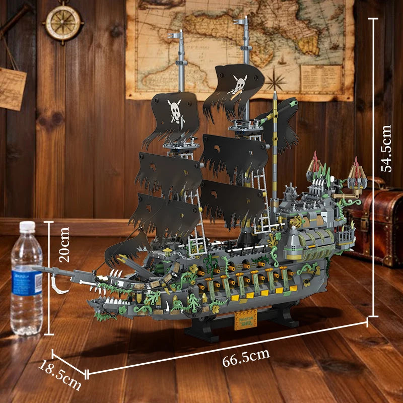 Pirate Ship Building Blocks Set 2434 Pieces Flying Dutchman Desktop Ornament