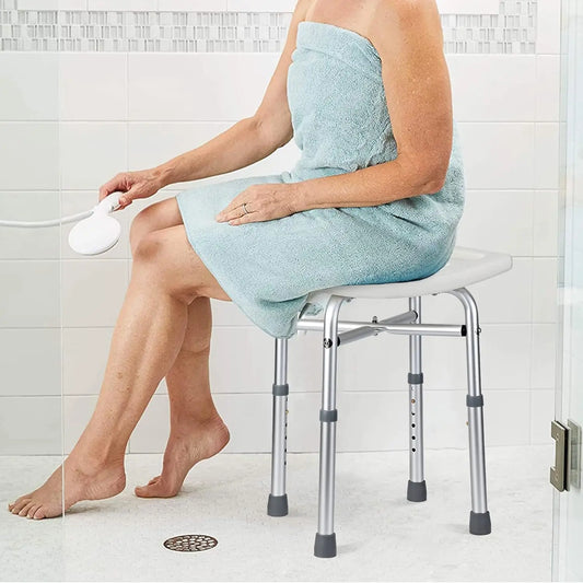 HiMISSH Shower Bench With Adjustable Height And X Style Support Legs 350 Lb