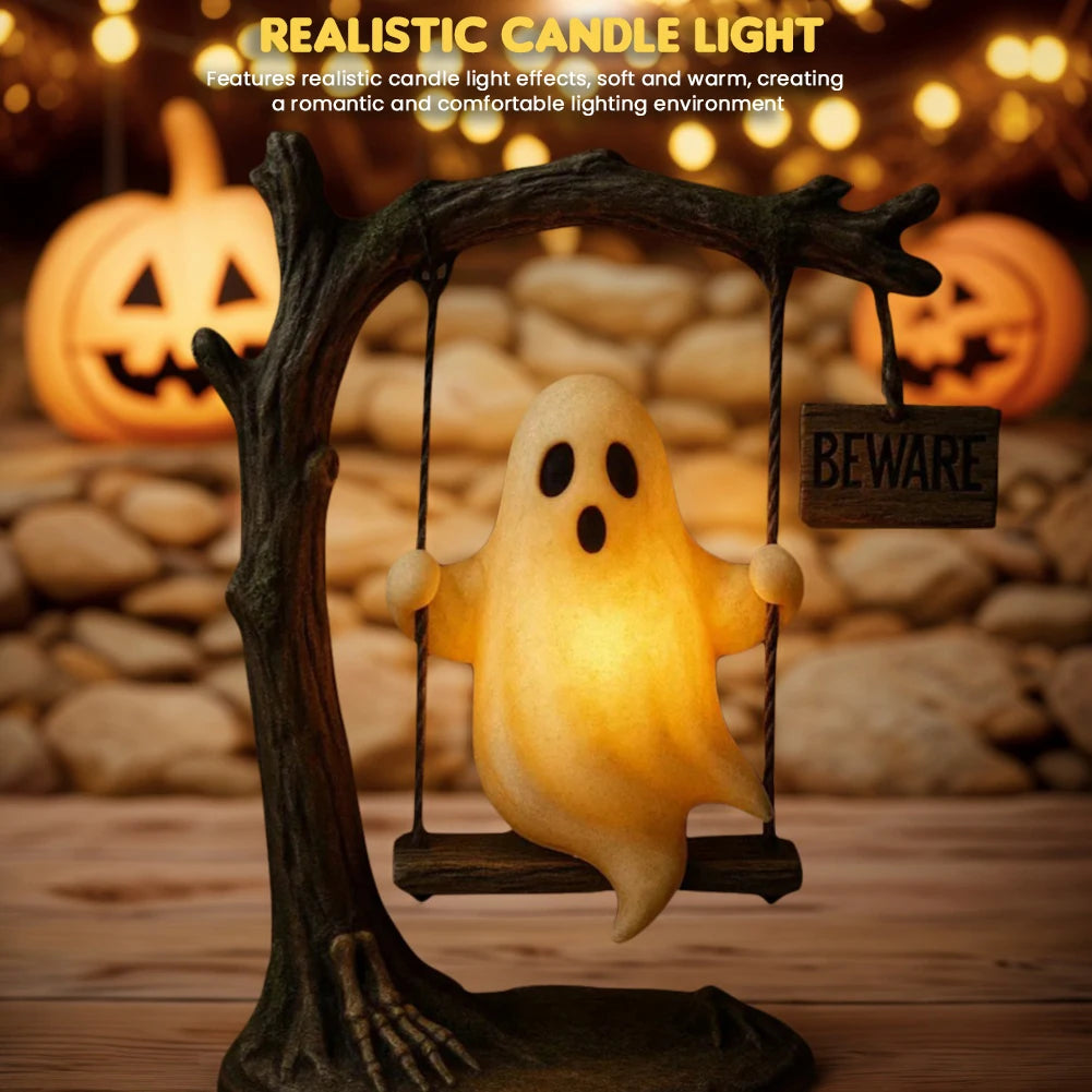 Halloween 3D LED Ghost Night Light Campfire Figurine Decor