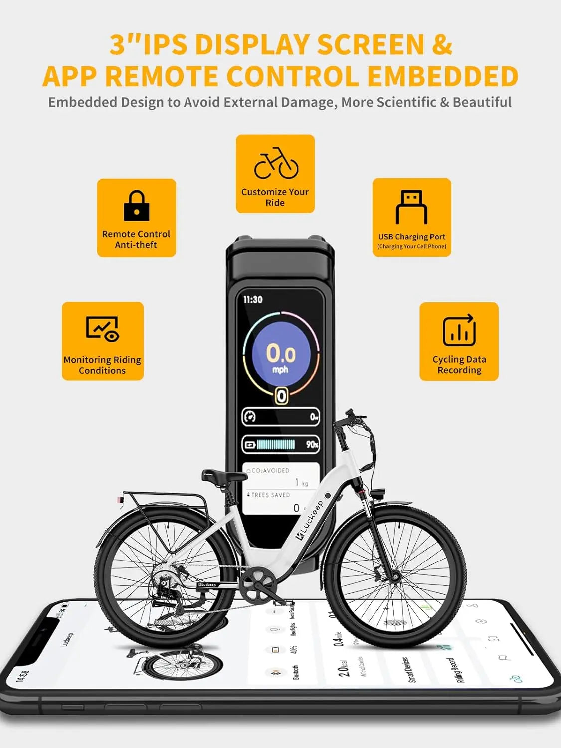 Luckeep X2 Torque Sensor Electric Bike 1200W Peak 28MPH