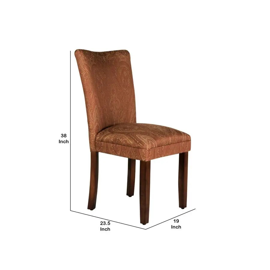 Home Decor Classic Upholstered Parsons Dining Chair Red And Gold Damask