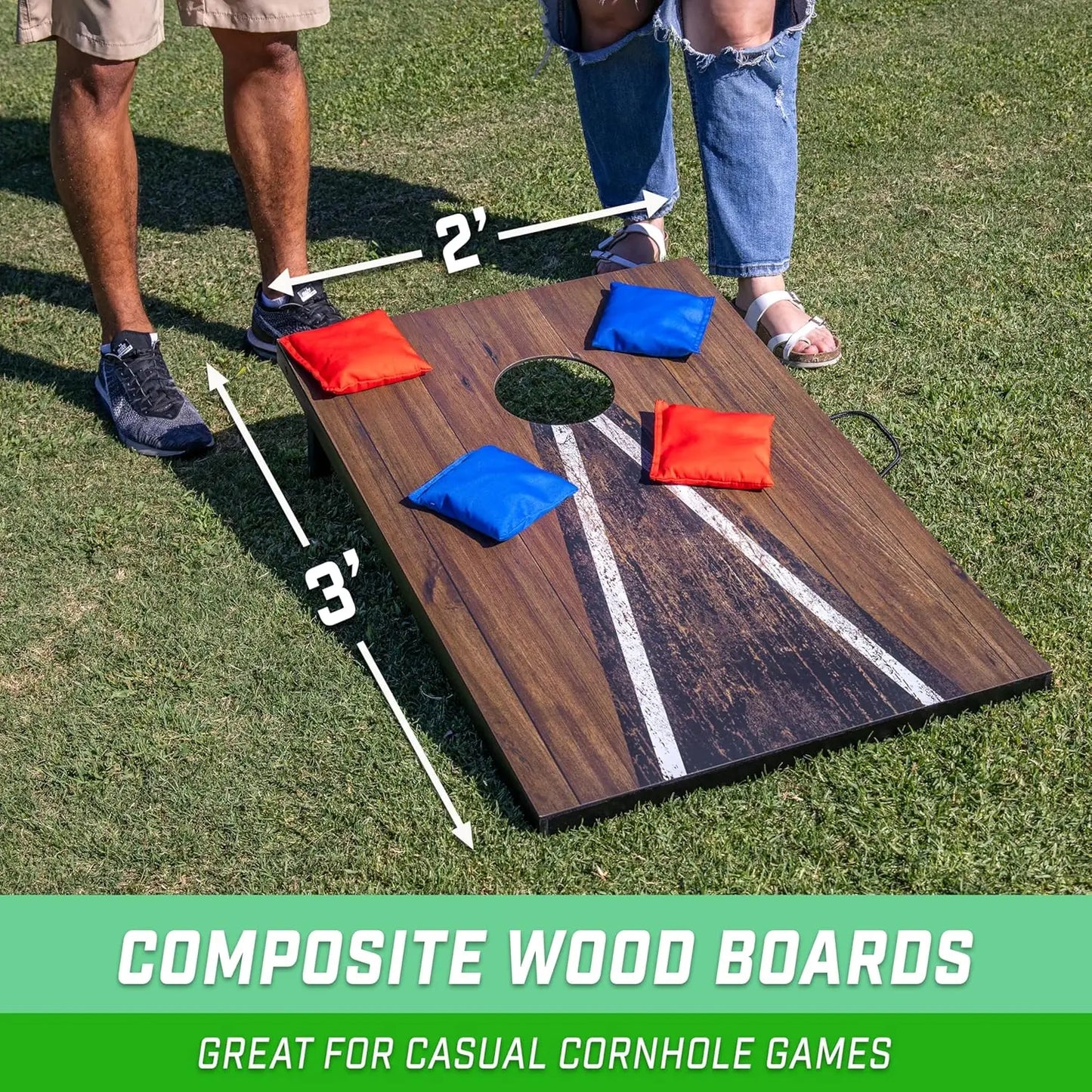 3x2 Ft Portable Cornhole Board Set With 8 Bean Bags And Outdoor Family Fun
