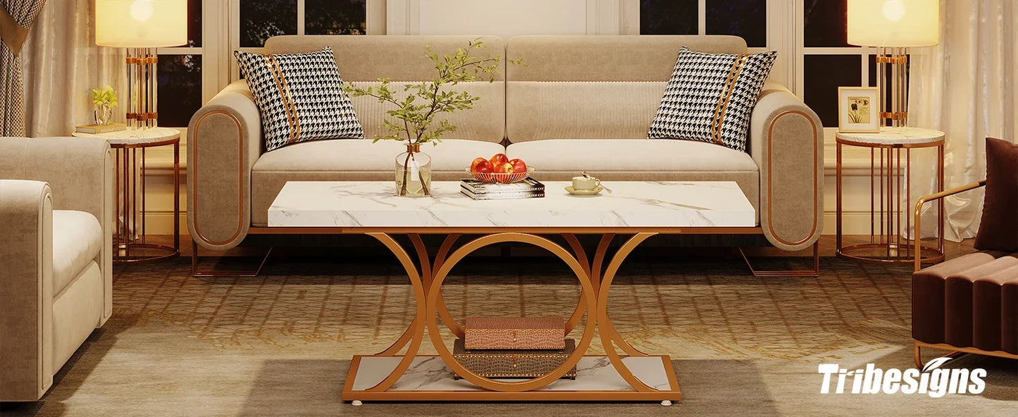 Tribesigns Rectangle Coffee Table 47.24 Inch Modern