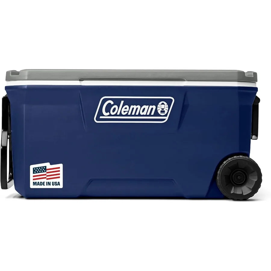 Classic Rolling Insulated Cooler With Wheels Keeps Ice Up To 5 Days 100 Quart