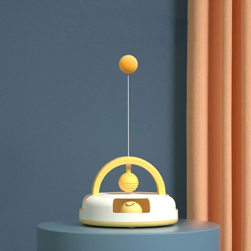 Gravity Table Tennis Cat Toy With Catnip Ball Turntable