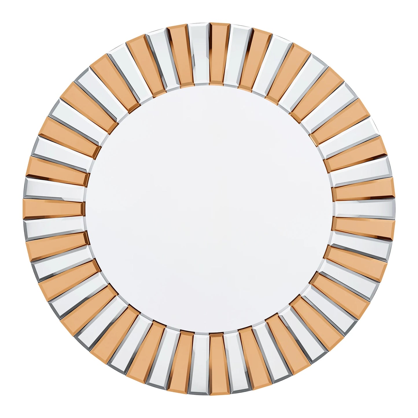Decorative Round Sunburst Wall Mirror Beveled Edge Glass Bathroom Vanity Hanging Accent Mirror for Living Room