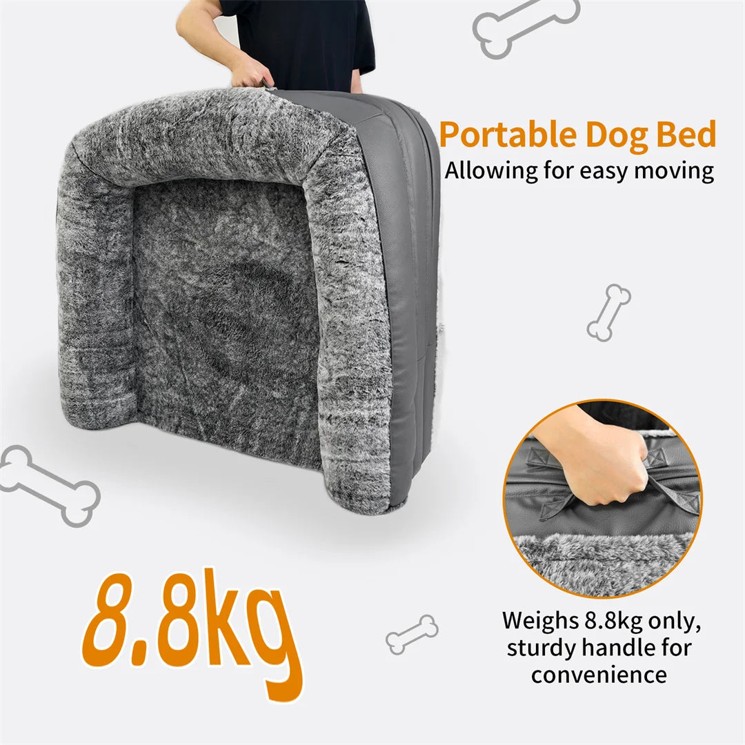 180cm Long Giant Dog Bed Foldable Calming Orthopedic Plush Coral Fleece Cover