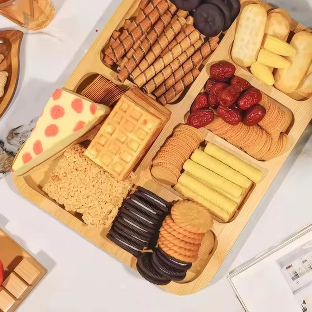 Reusable Bamboo Cheese Board With Lid Charcuterie Tray