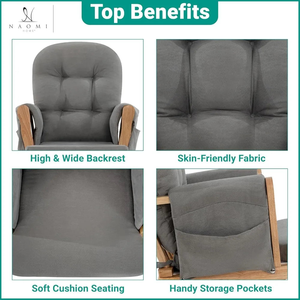 Brisbane Nursery Glider Ottoman Set With Recliner Rocking Chair