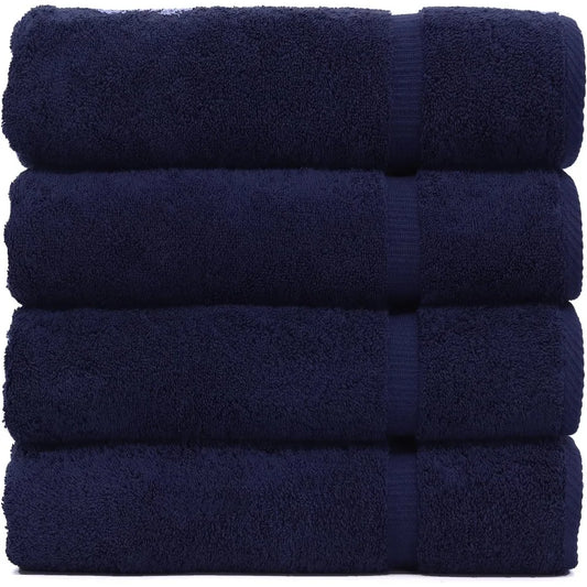 Turkish Cotton Bath Towel Set 4 Pack 27x54 700 GSM Eco